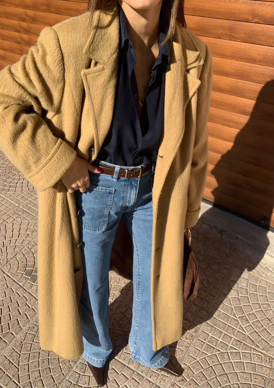 Vintage wool blend camel coat