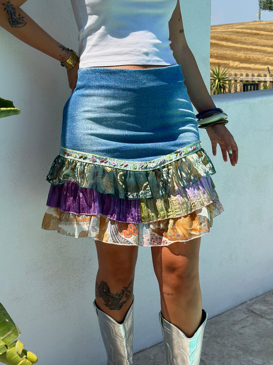 Boho ruffled skirt