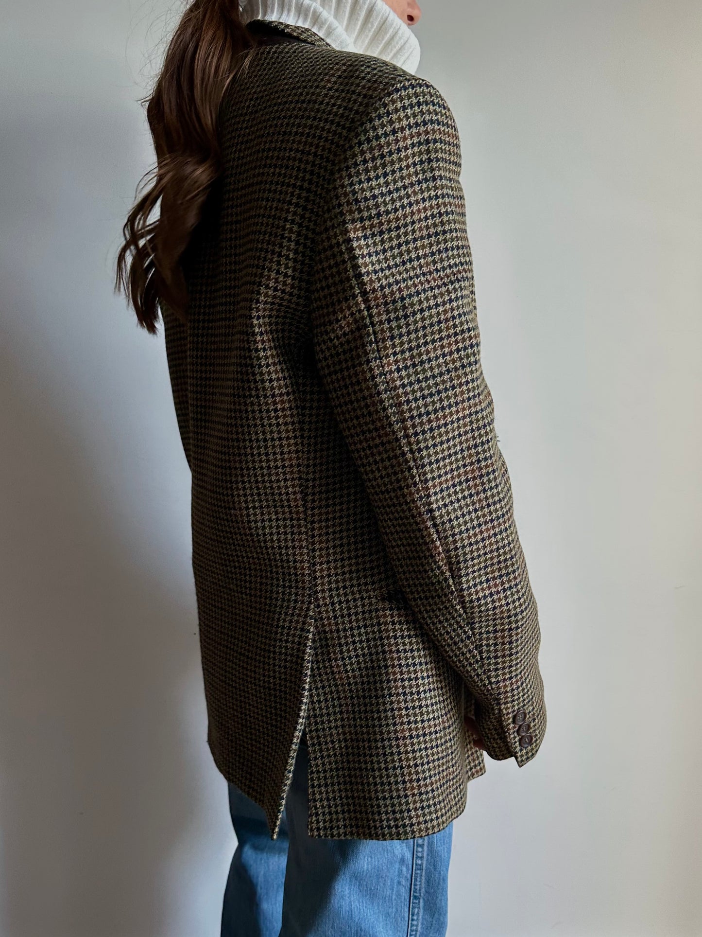 Pied de poule blazer kaki tones