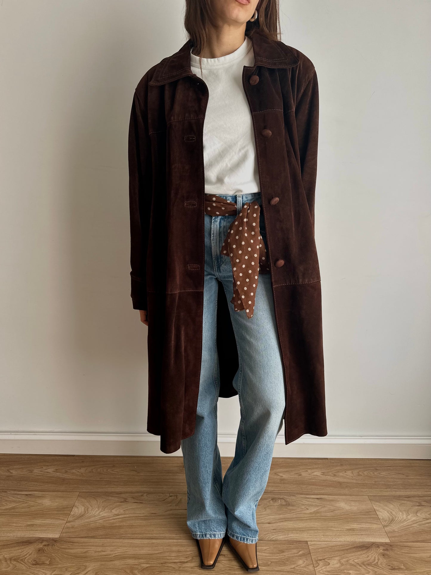 Suede choco coat