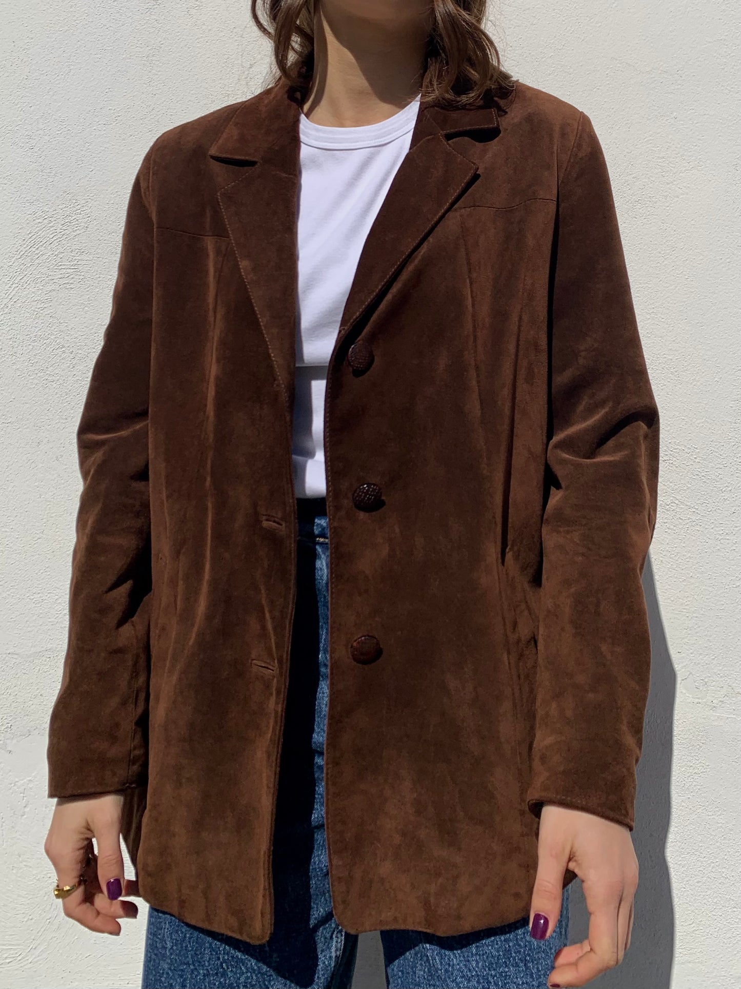 Vintage brown suede blazer