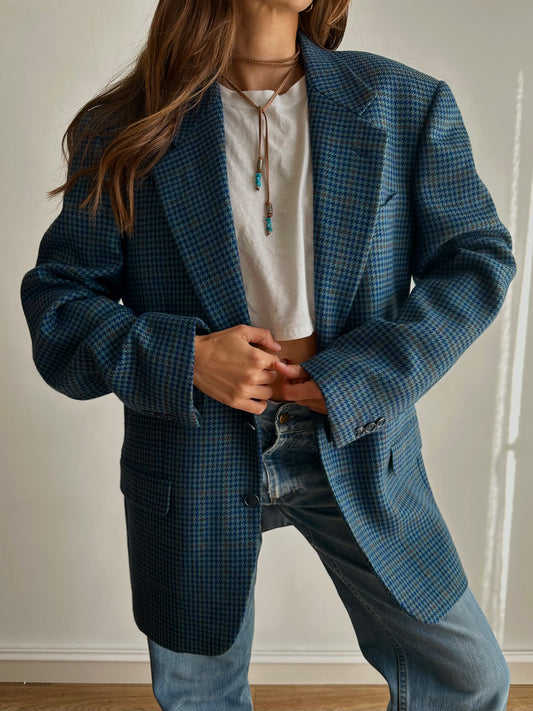 Pied de poule blazer blue tones