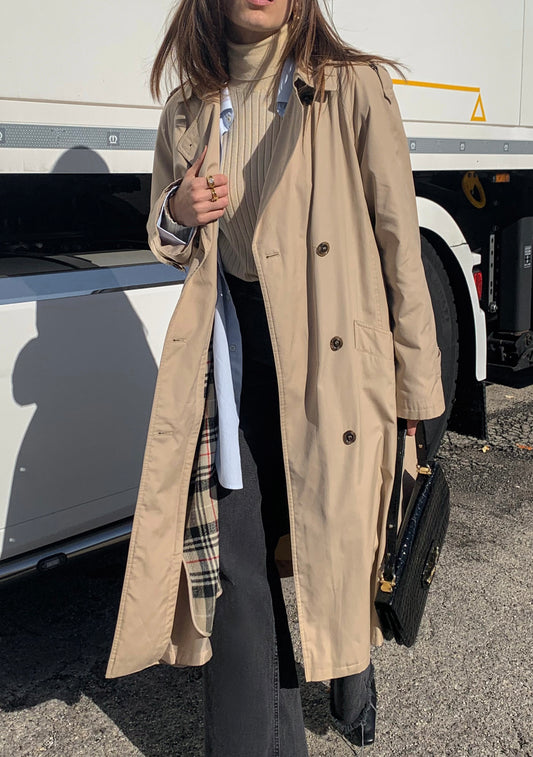 Double-breasted classic trench coat
