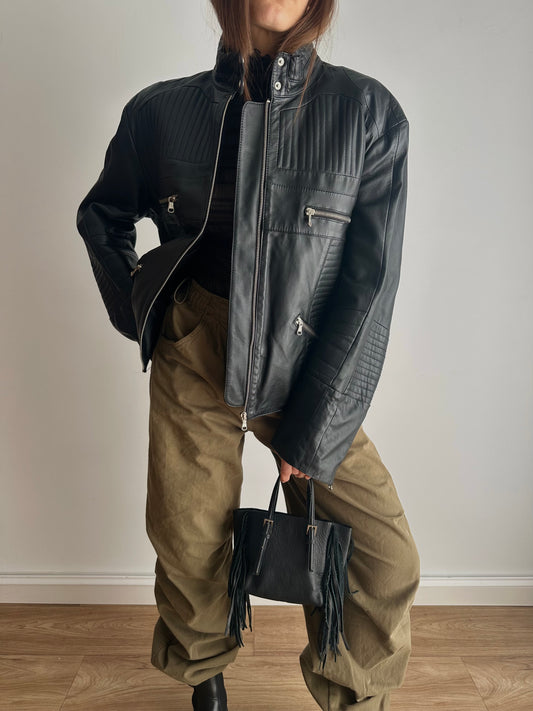 Leather biker