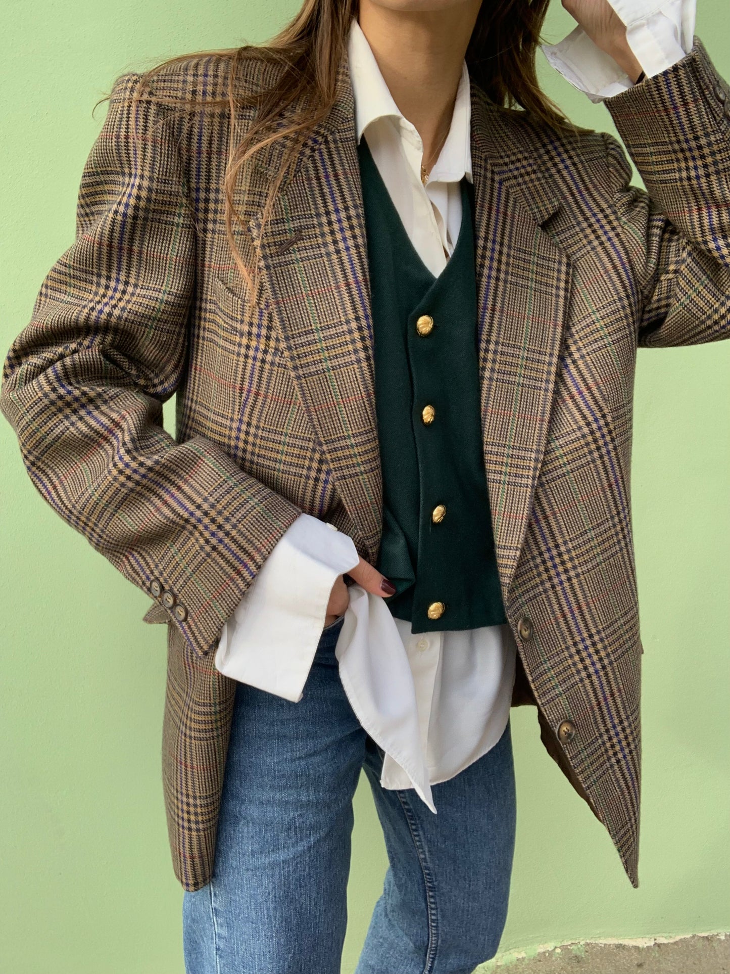 Vintage check blazer