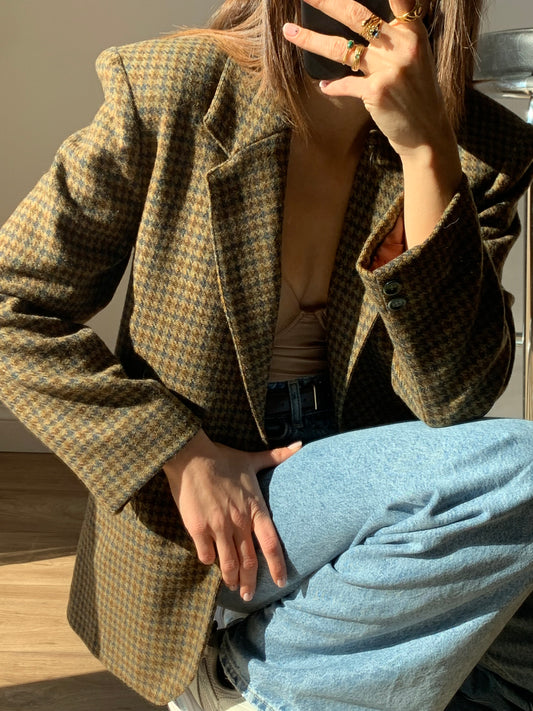 Pied de poule fitted blazer