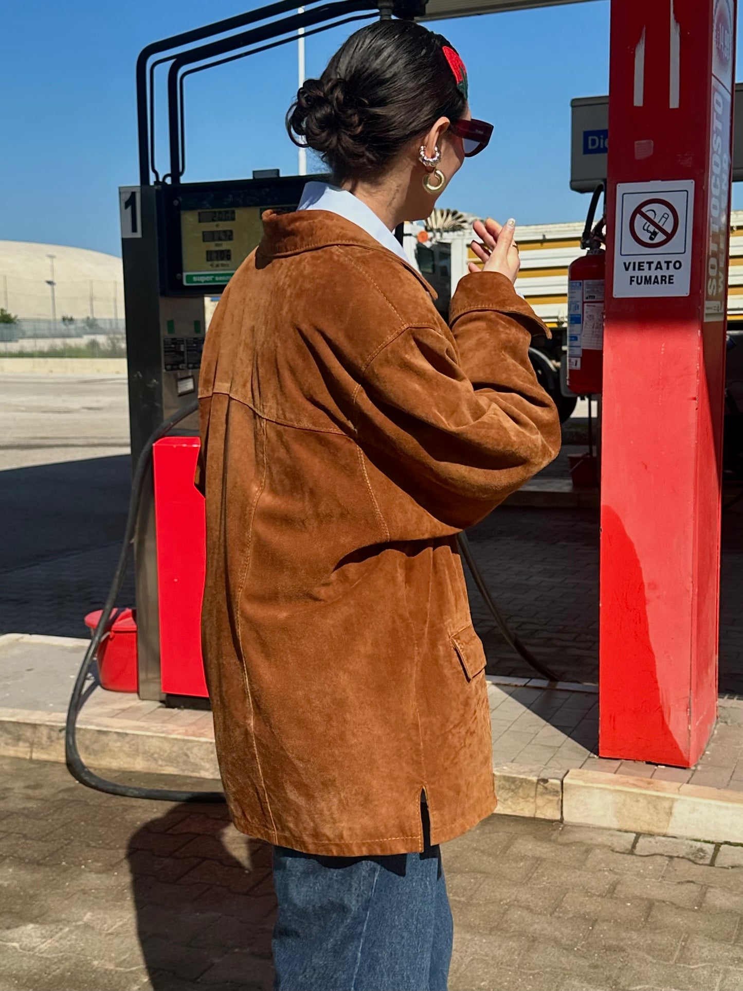 Suede cognac jacket