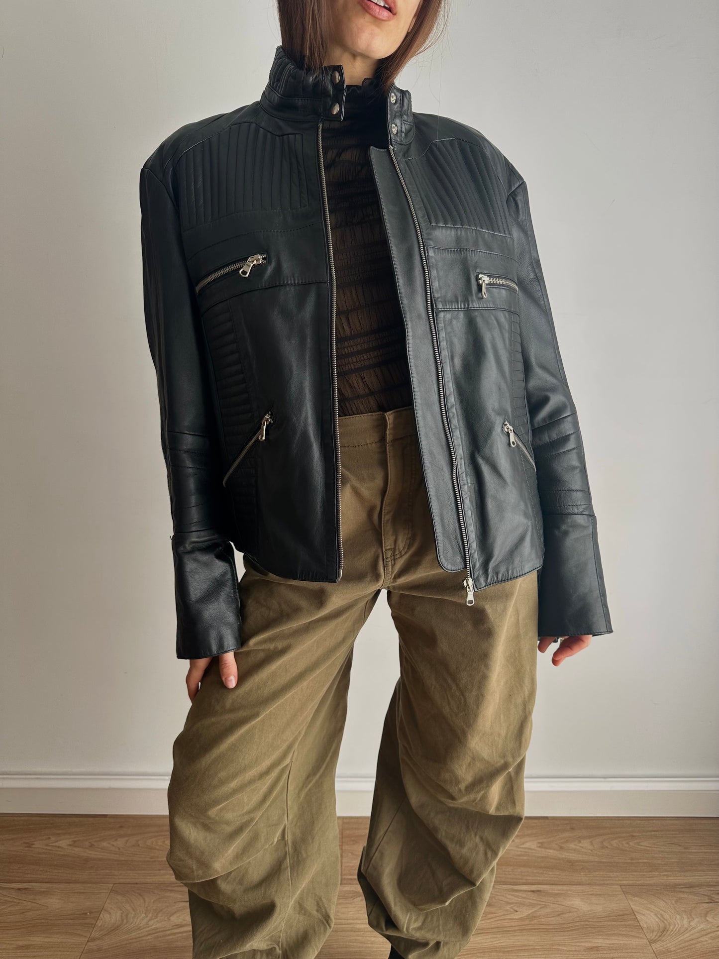 Leather biker