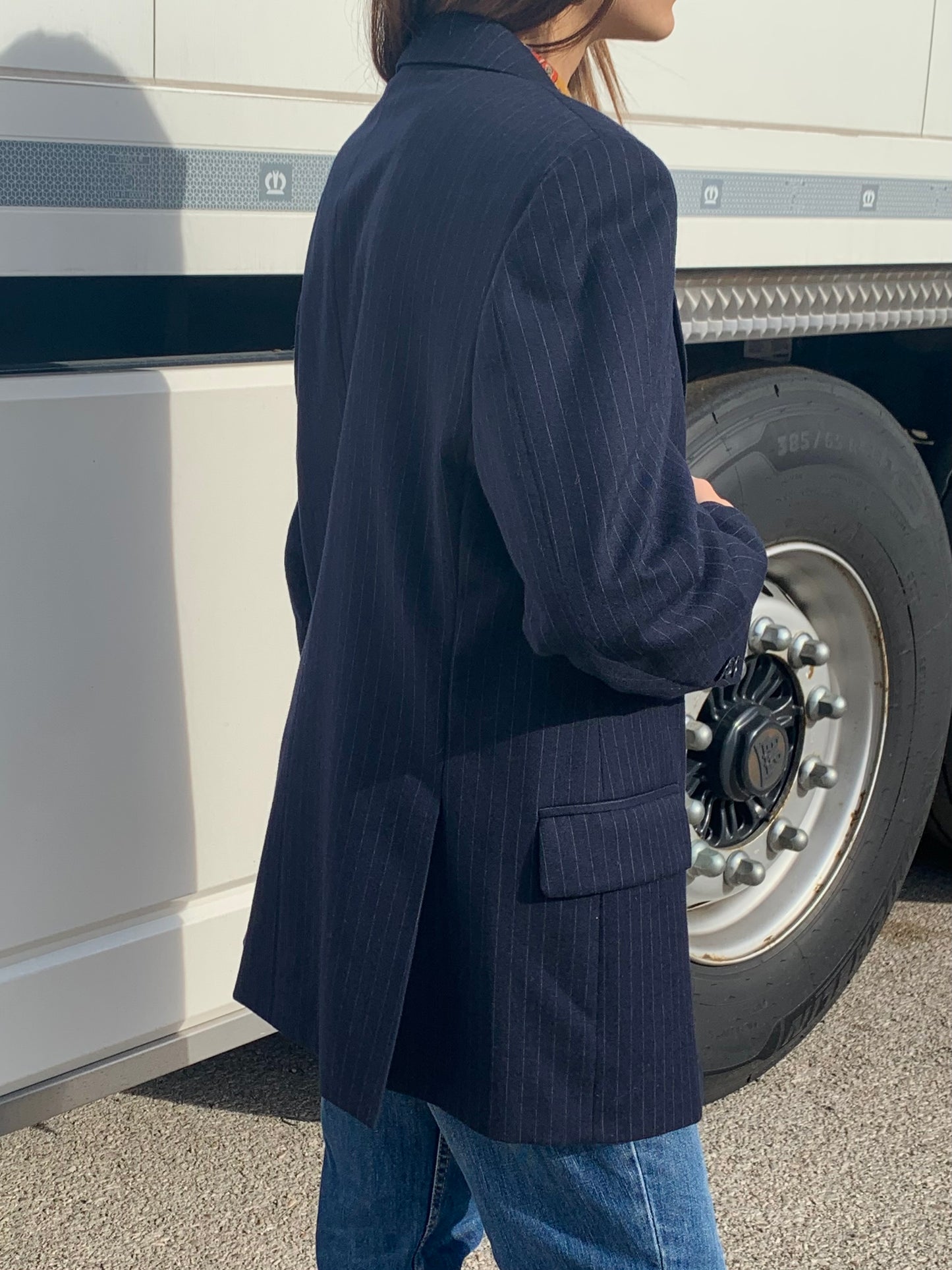 Gessato navy blazer