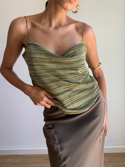 Golden striped top