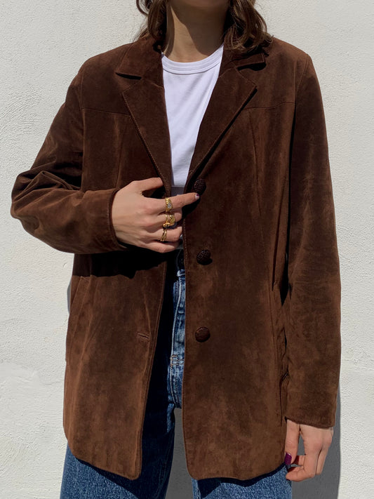 Vintage brown suede blazer