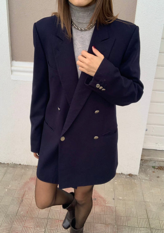 Vintage double-breasted navy blazer