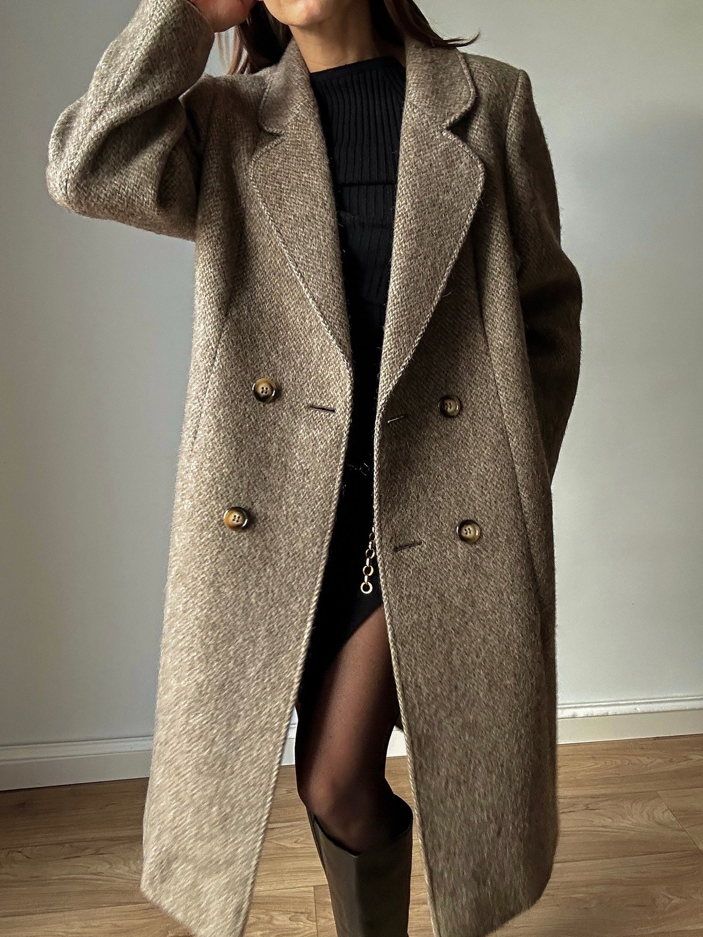 Spinato cappuccino coat