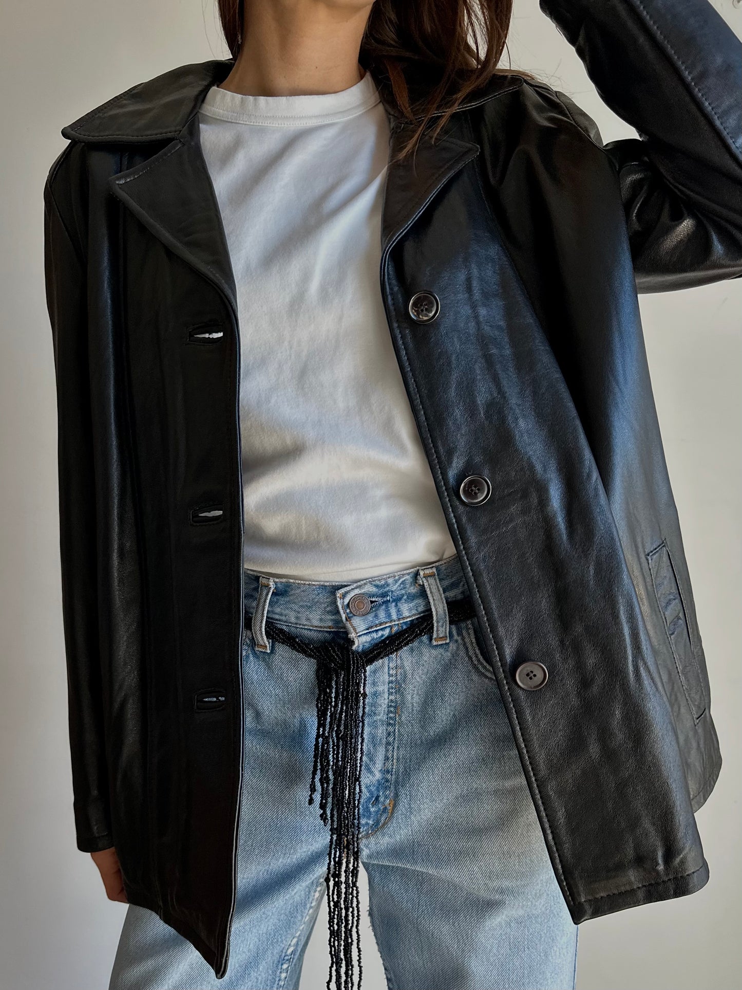 Black leather jacket