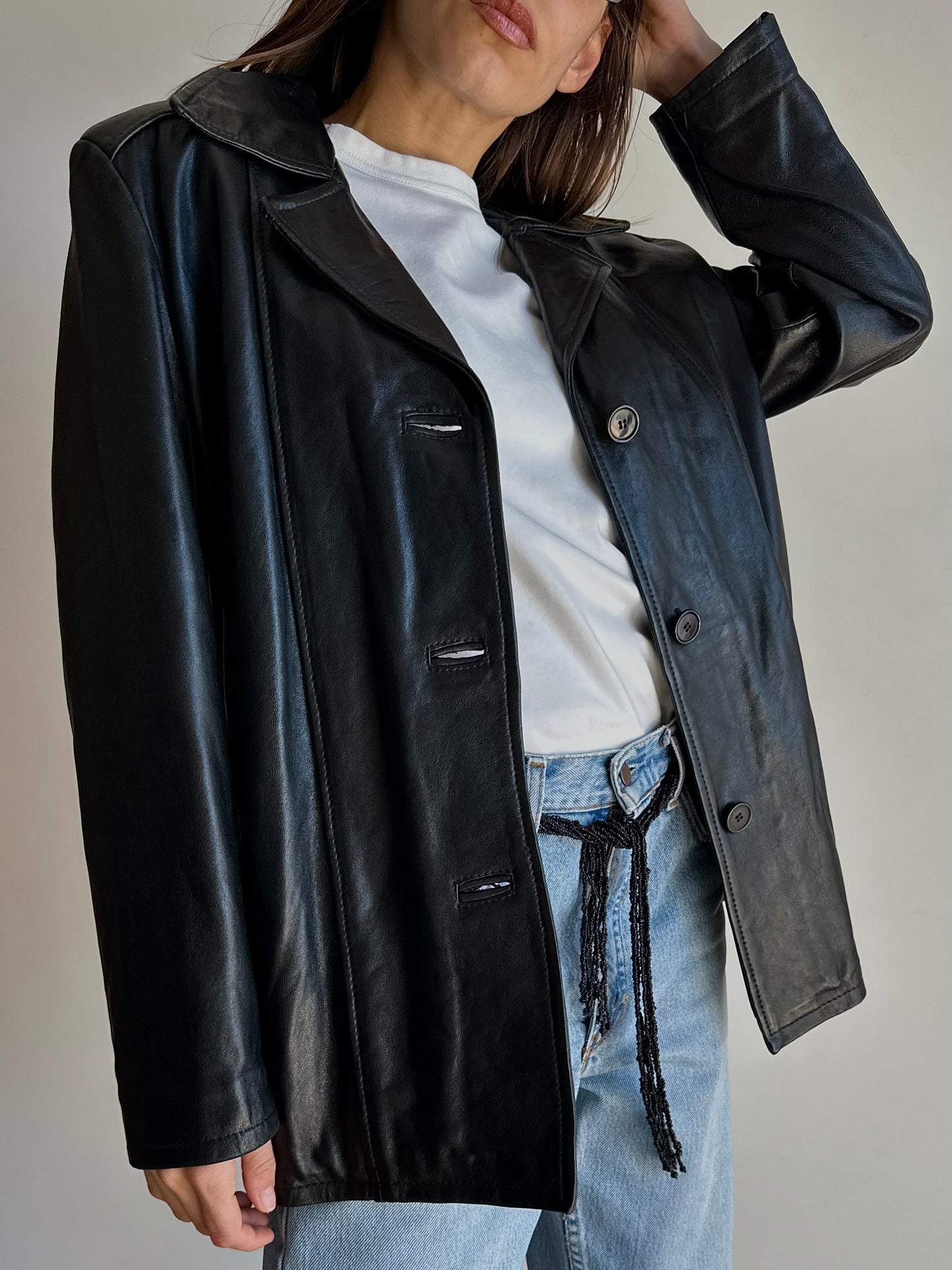 Black leather jacket