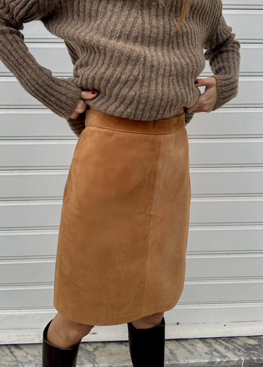 Vintage real suede mini skirt