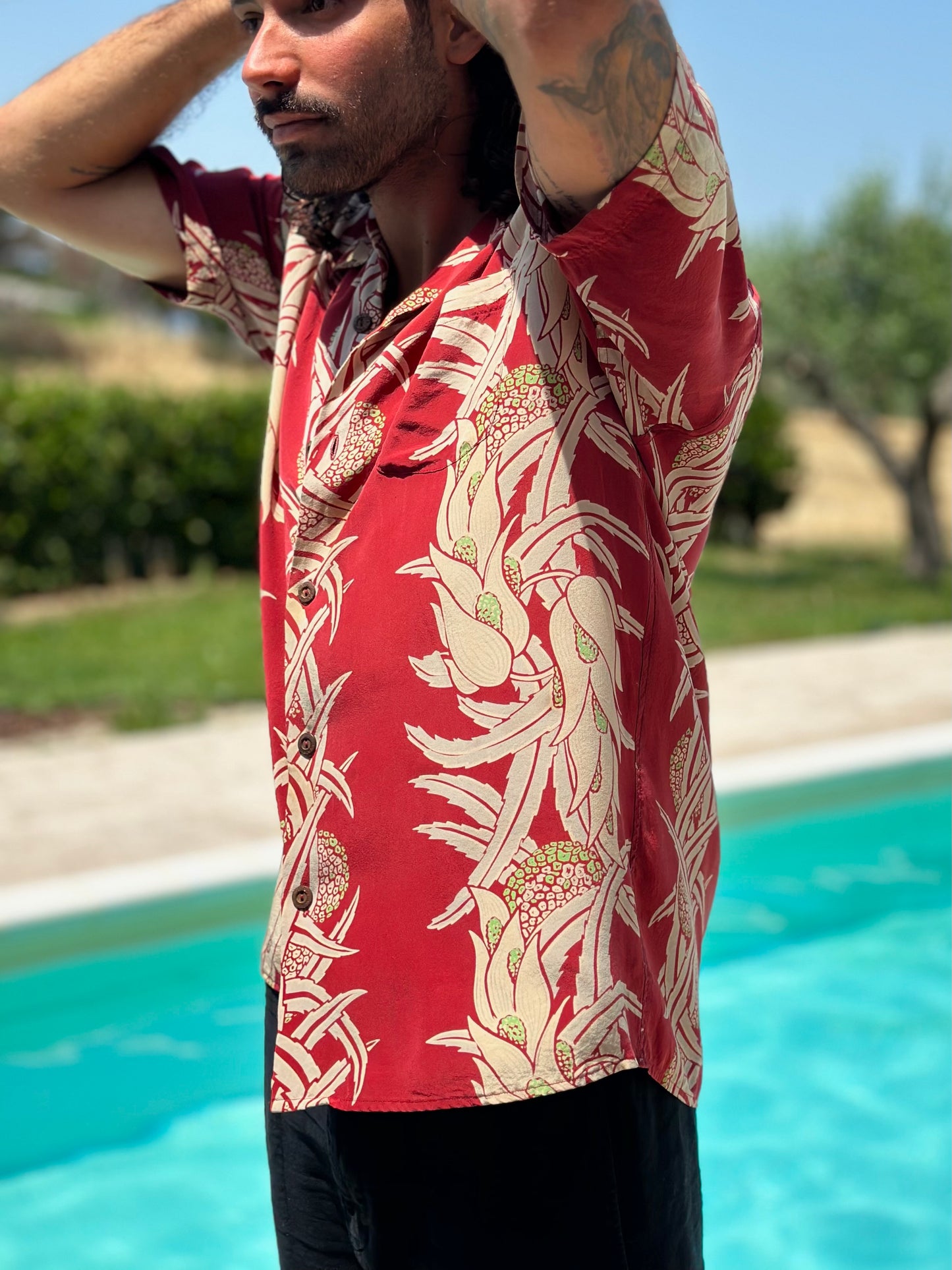 Pure silk surf shirt
