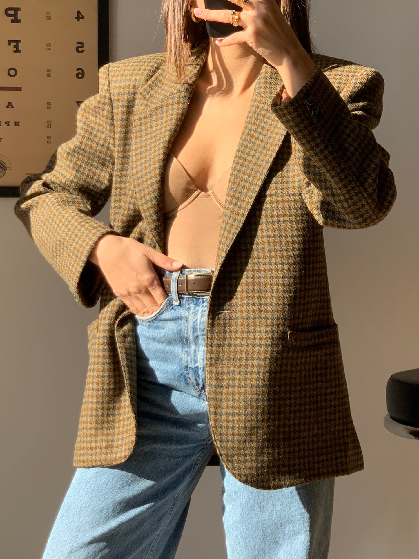 Pied de poule fitted blazer