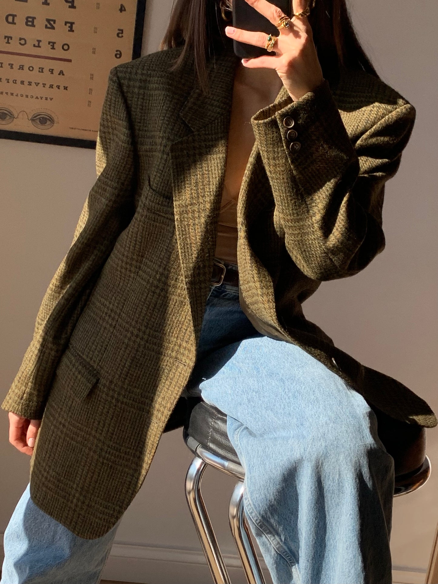Check oversized blazer