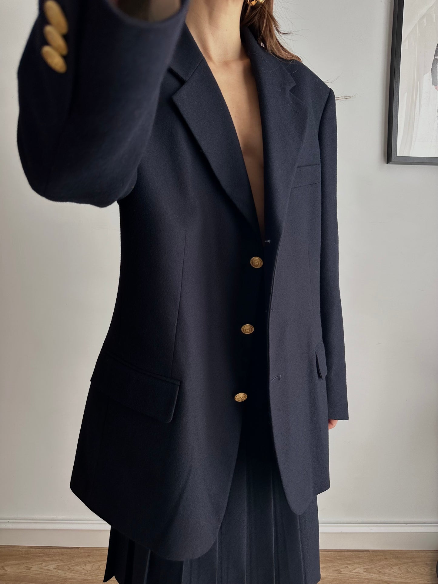 Navy wool blazer
