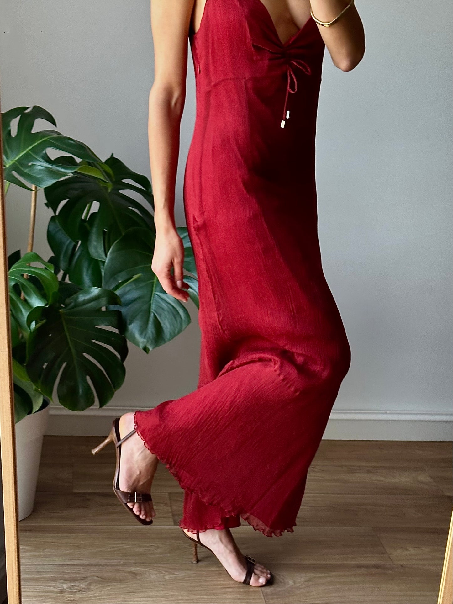 Silk red dress