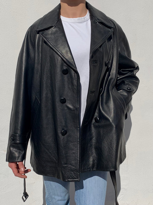 Vintage oversized leather jacket