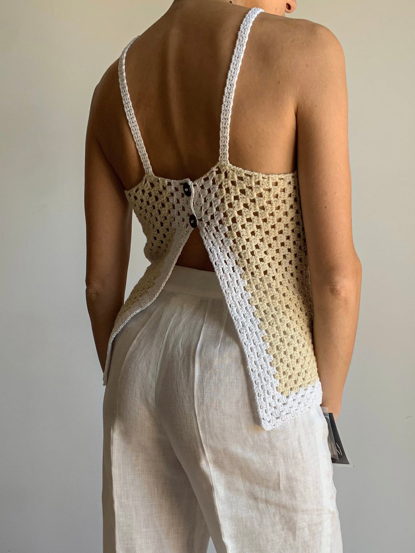 Crochet cream top