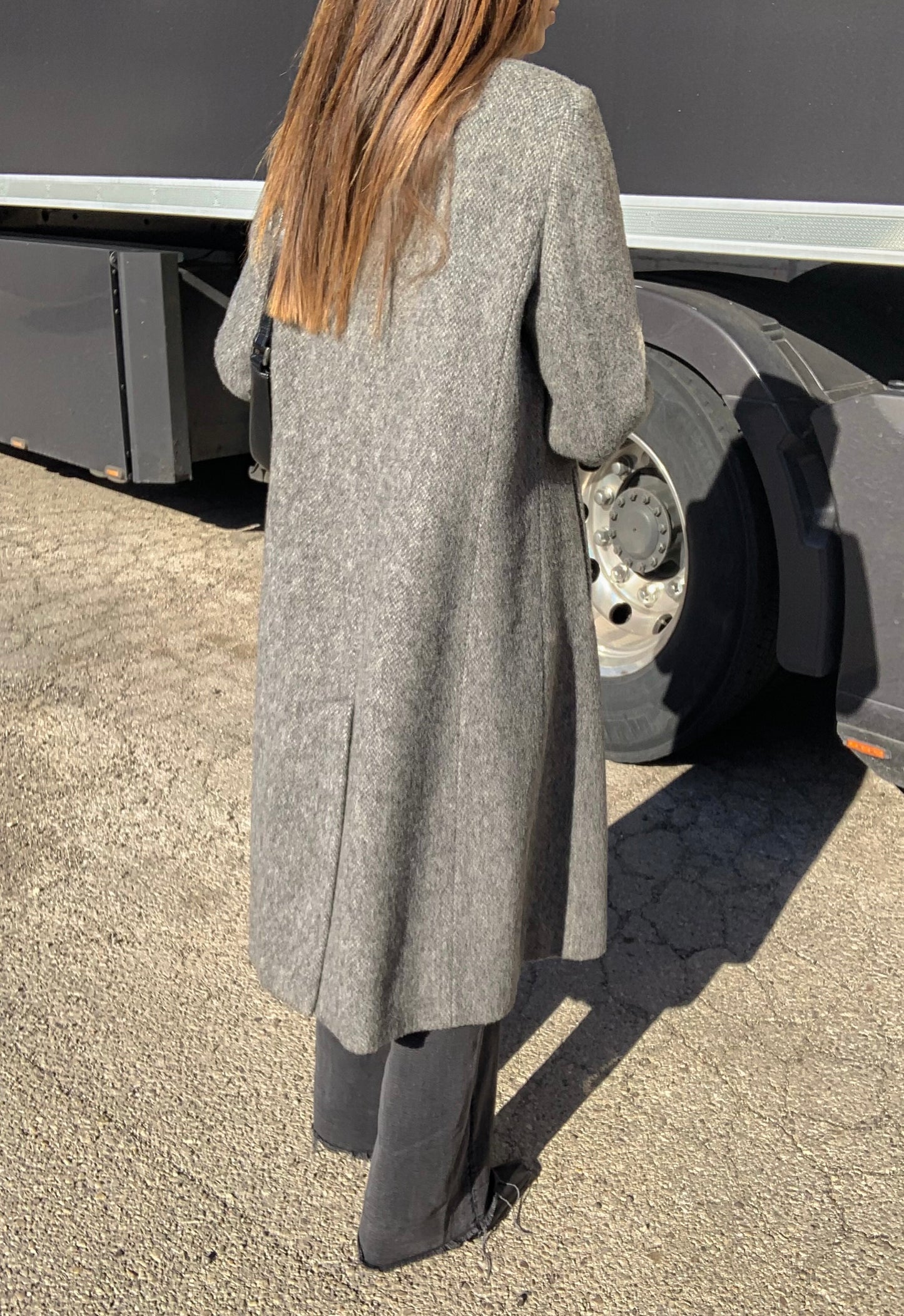 Vintage herringbone grey coat