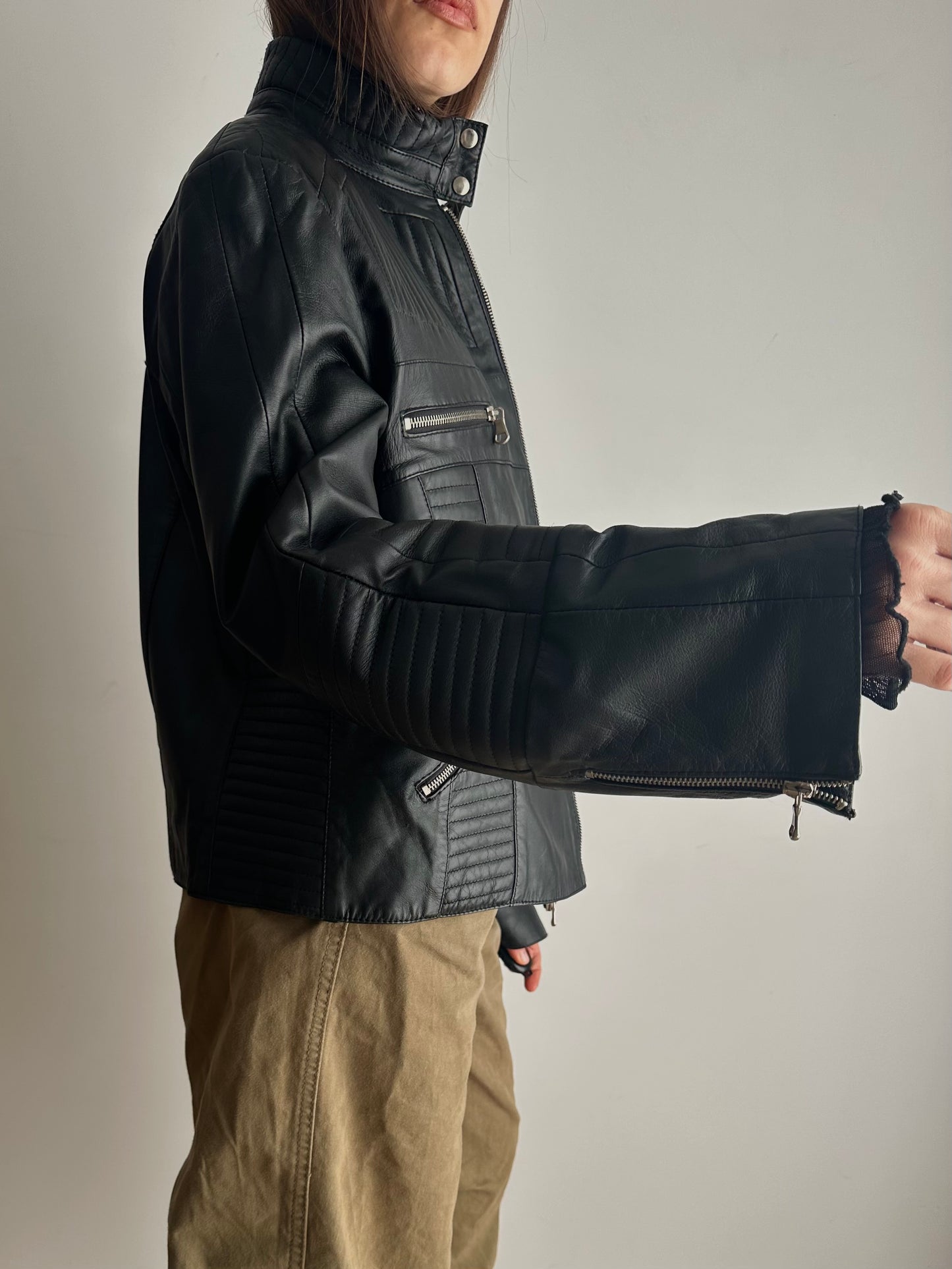 Leather biker
