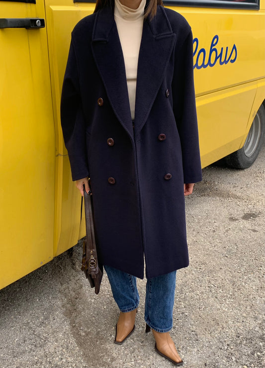 Vintage navy double-breasted coat