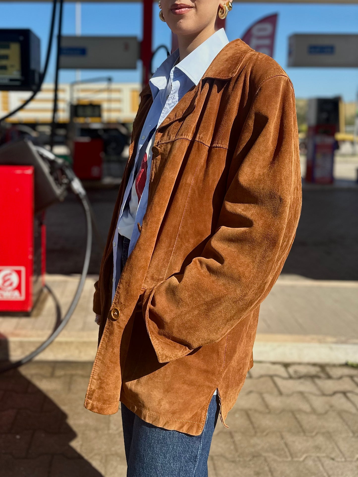 Suede cognac jacket