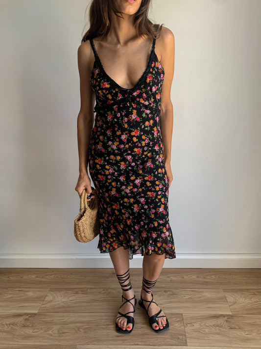Micro floral print dress