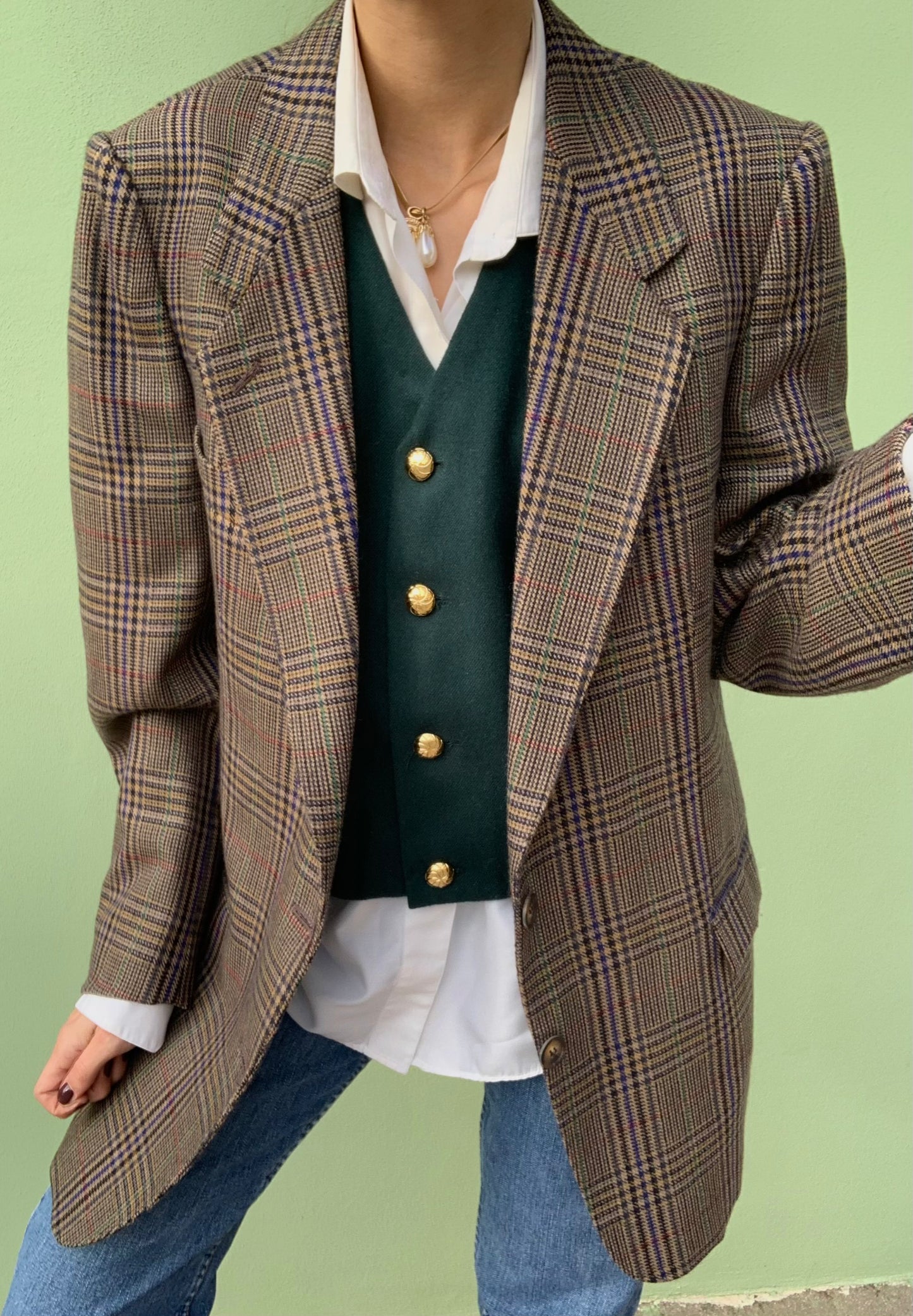 Vintage check blazer