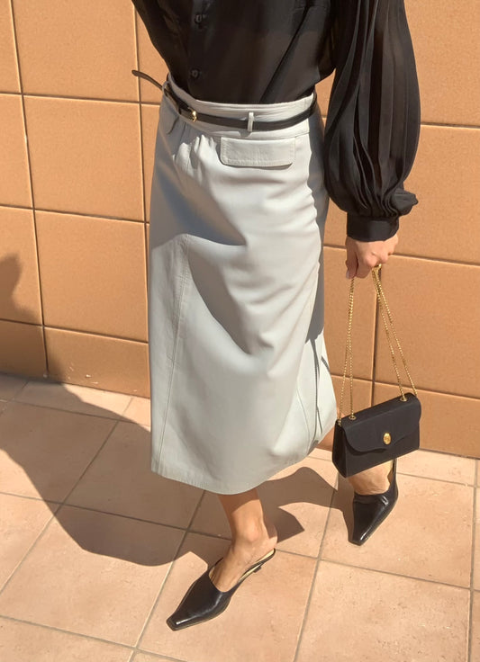 Trussardi midi leather skirt