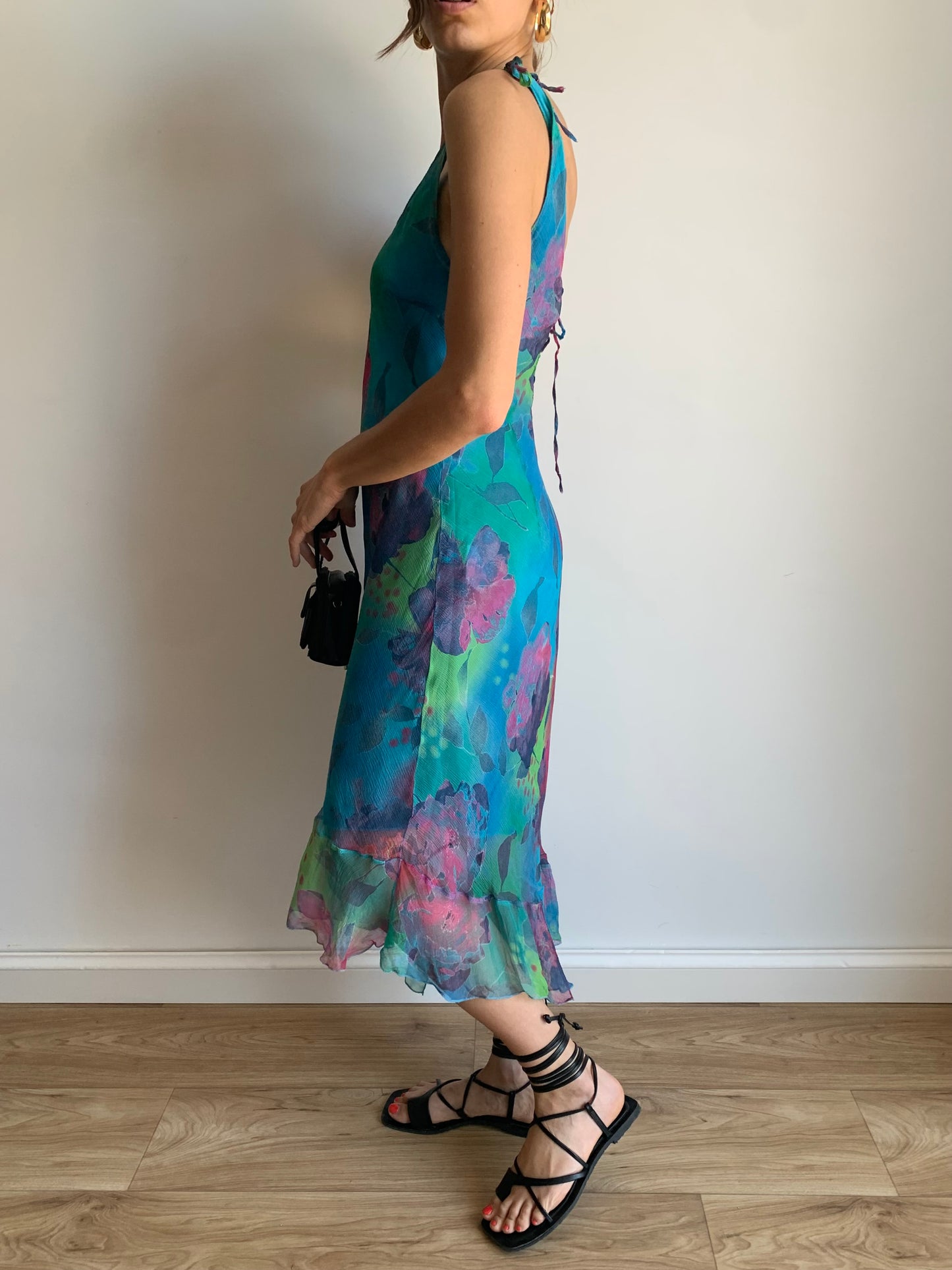 Pure silk multicolor dress