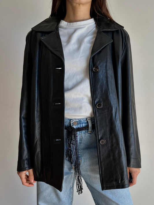 Black leather jacket