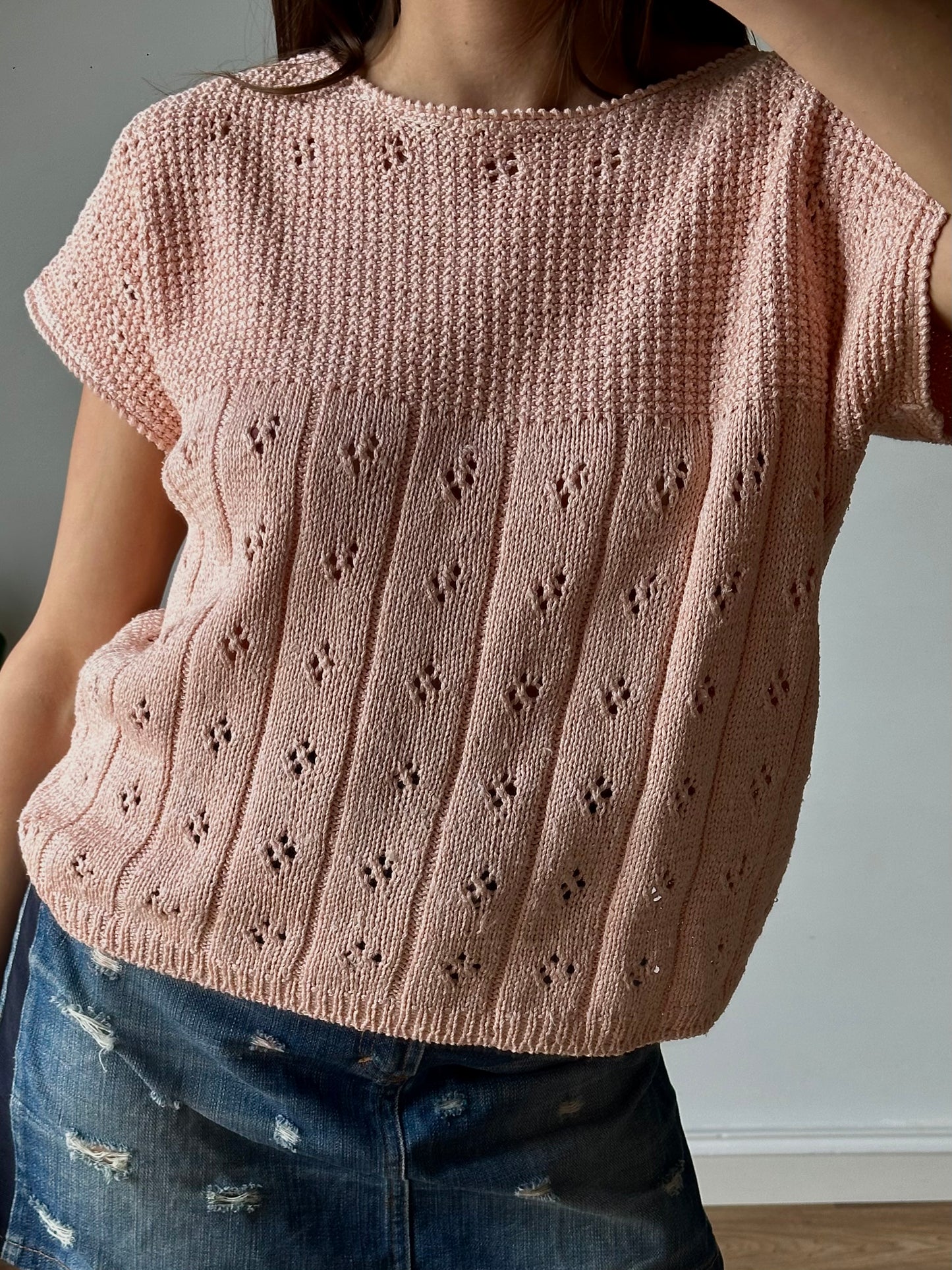 Crochet pink t-shirt