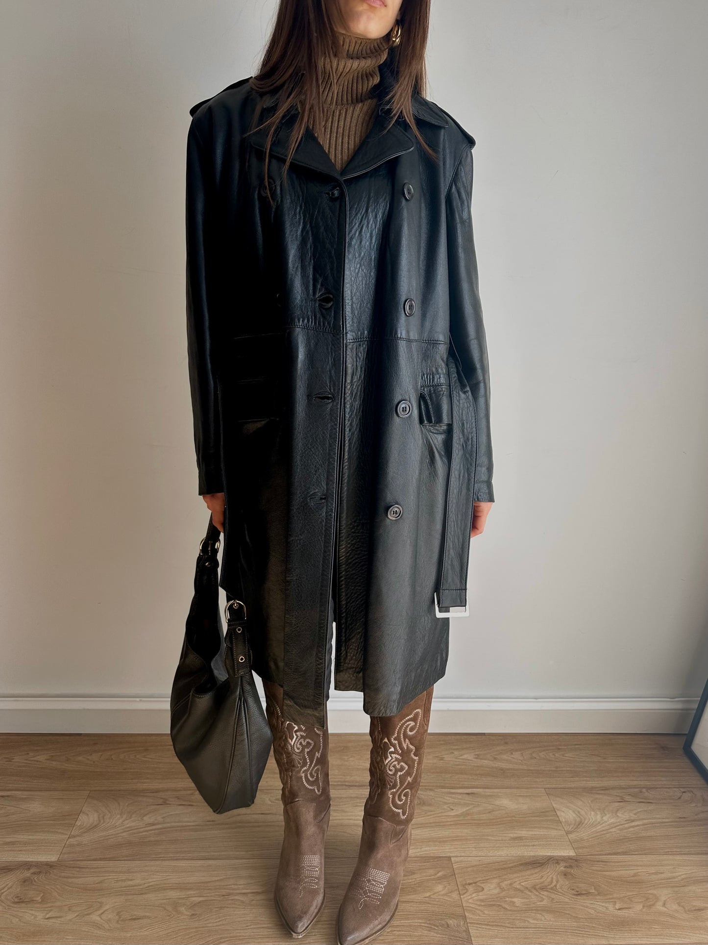 Leather trench
