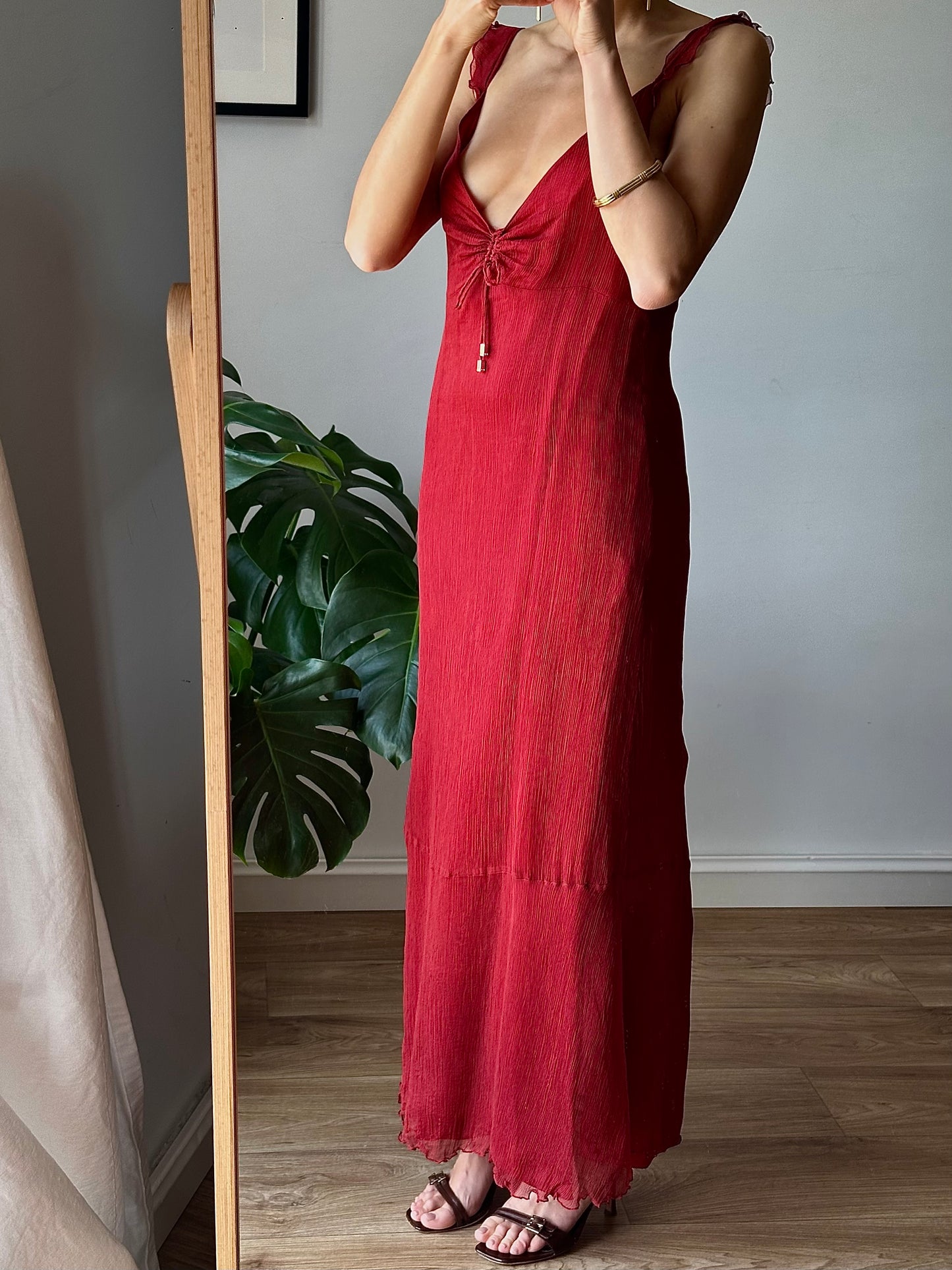 Silk red dress