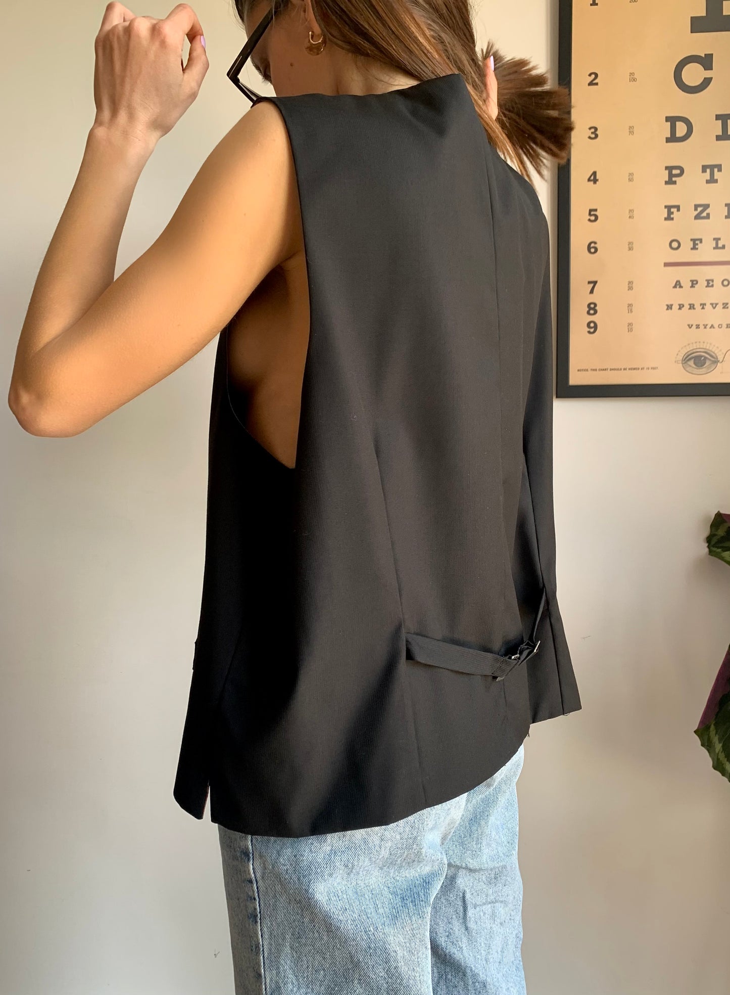 Classic black suit vest