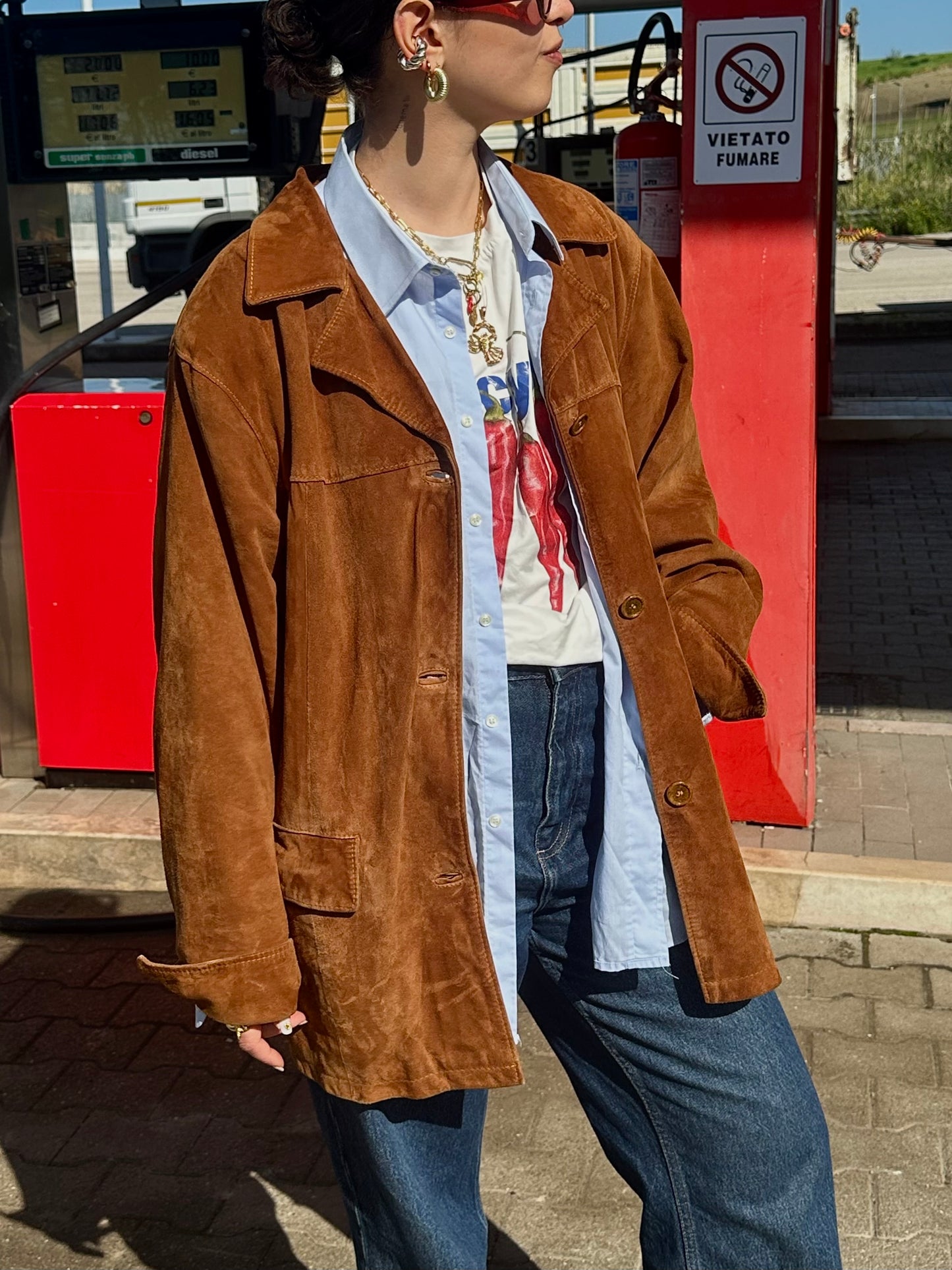 Suede cognac jacket