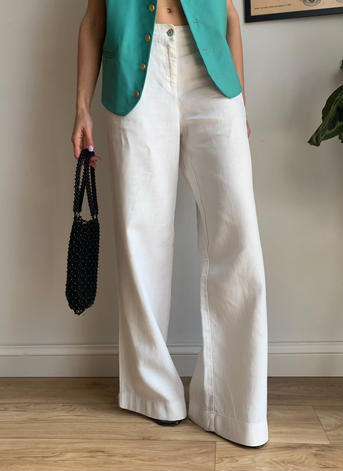 Vintage wide leg linen pants