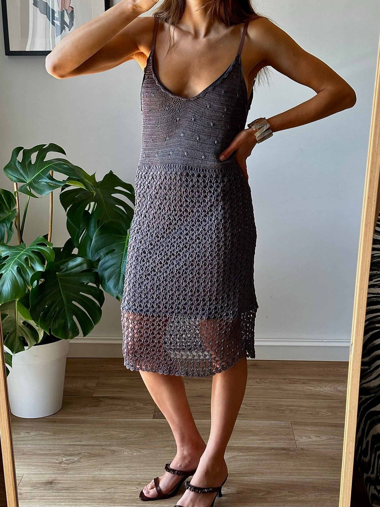 Crochet sequin dress