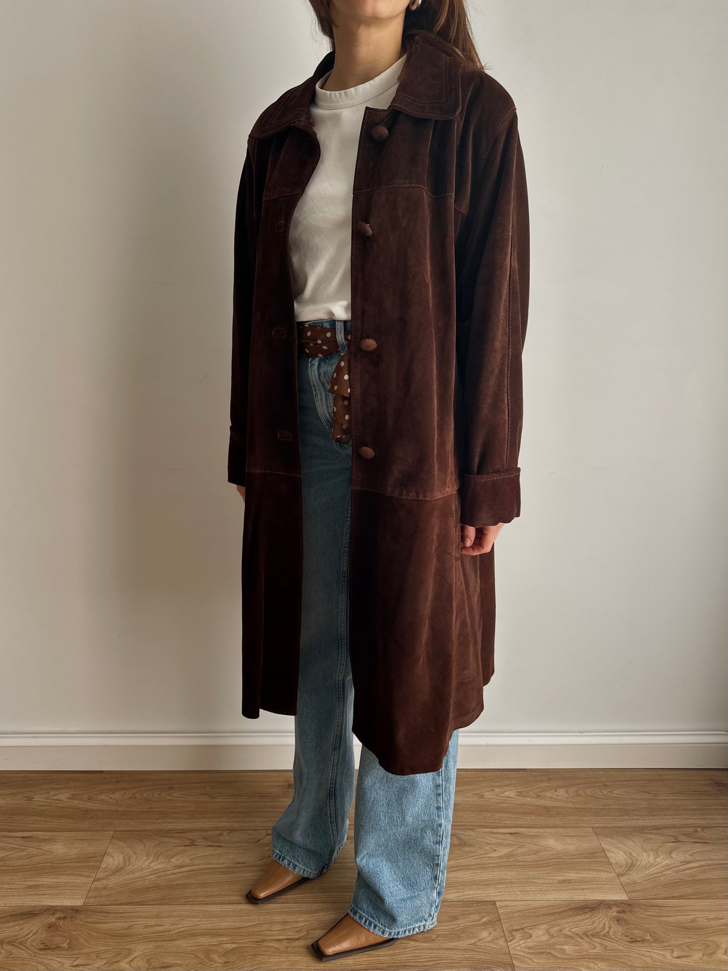 Suede choco coat