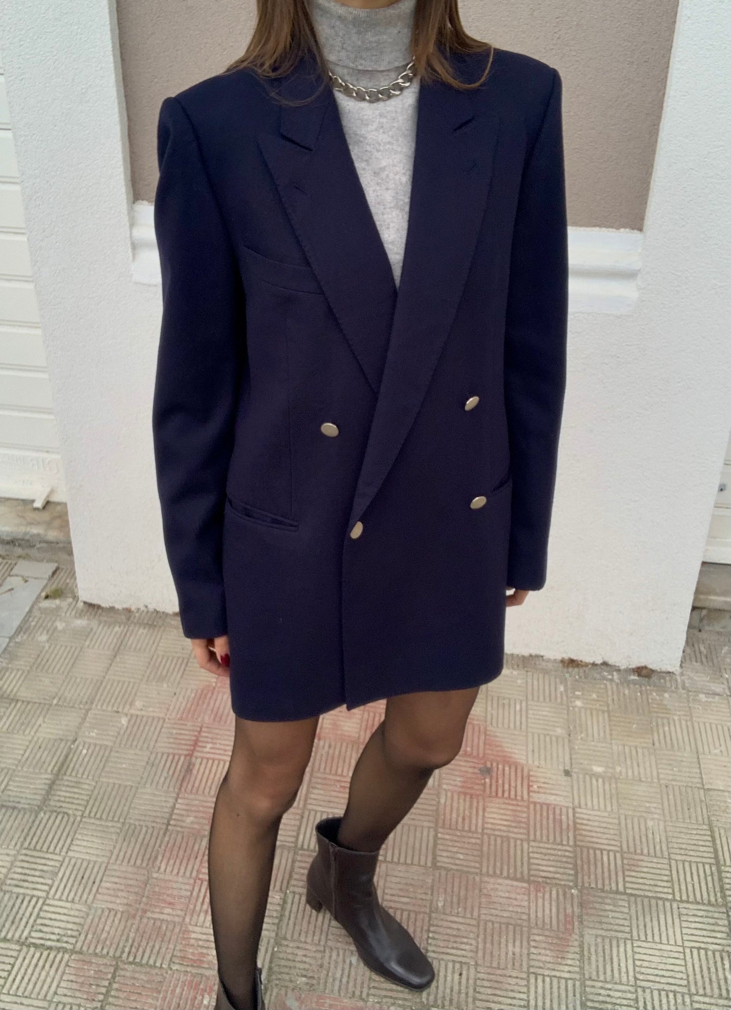 Vintage double-breasted navy blazer