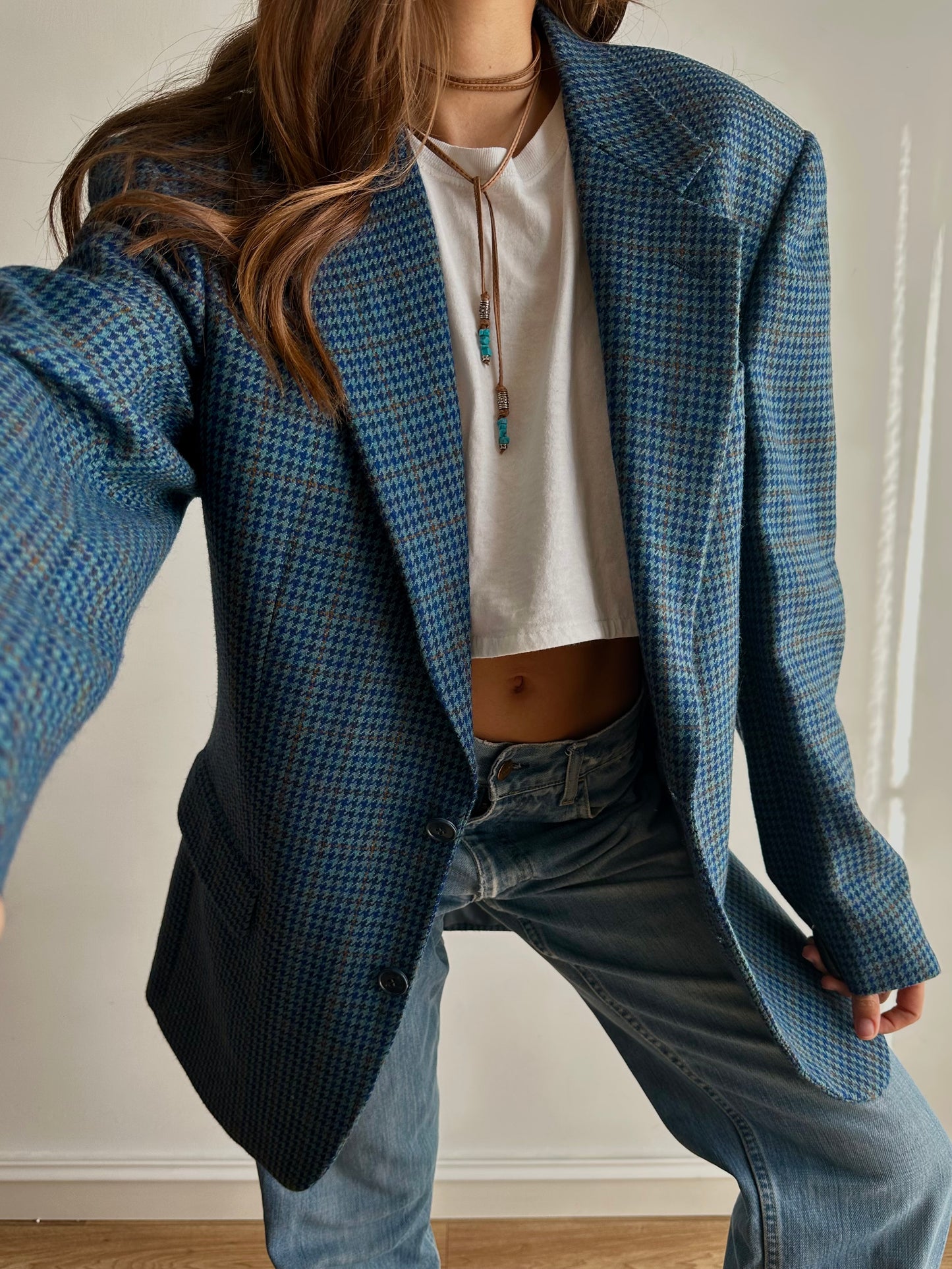 Pied de poule blazer blue tones