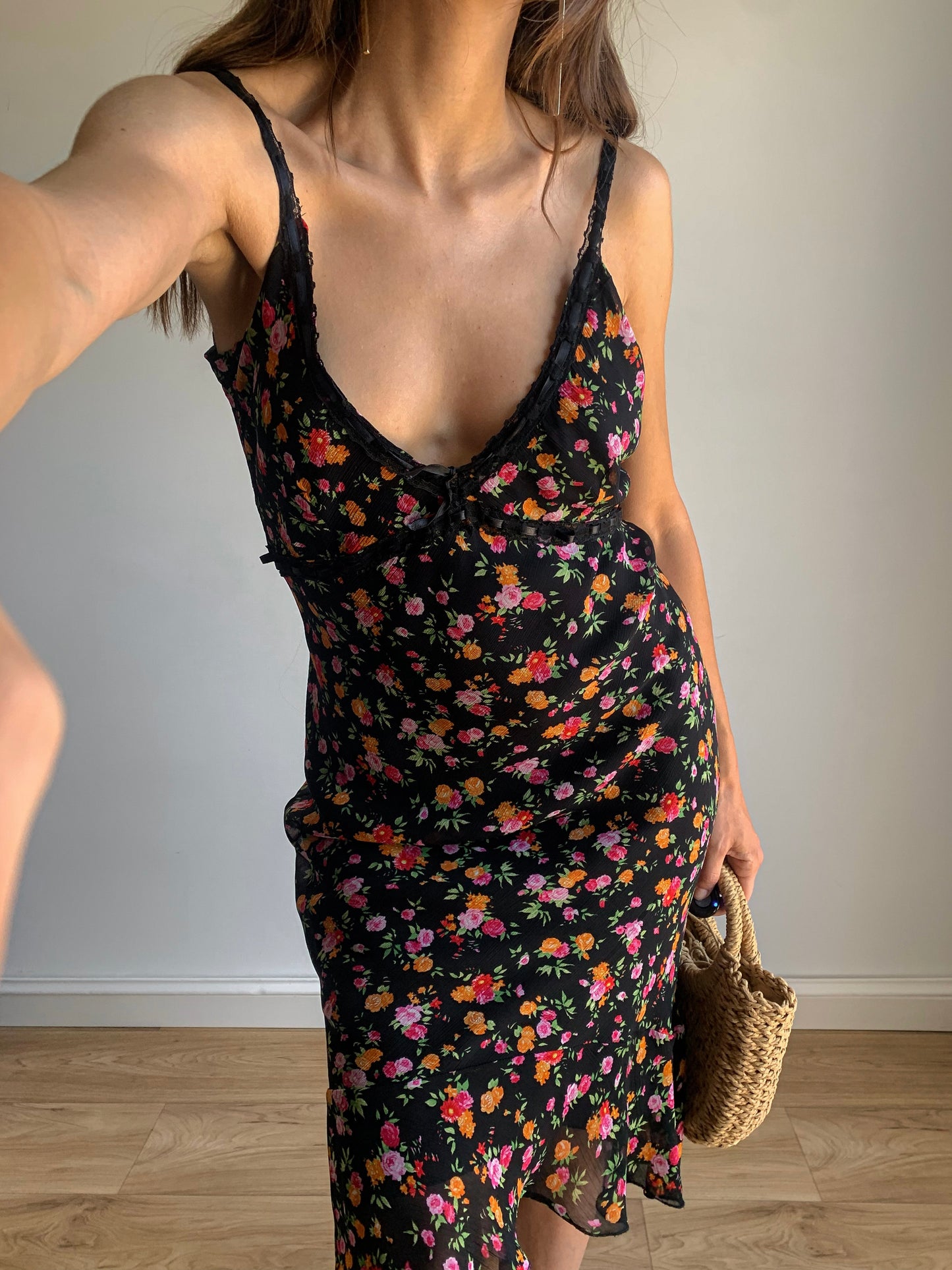Micro floral print dress