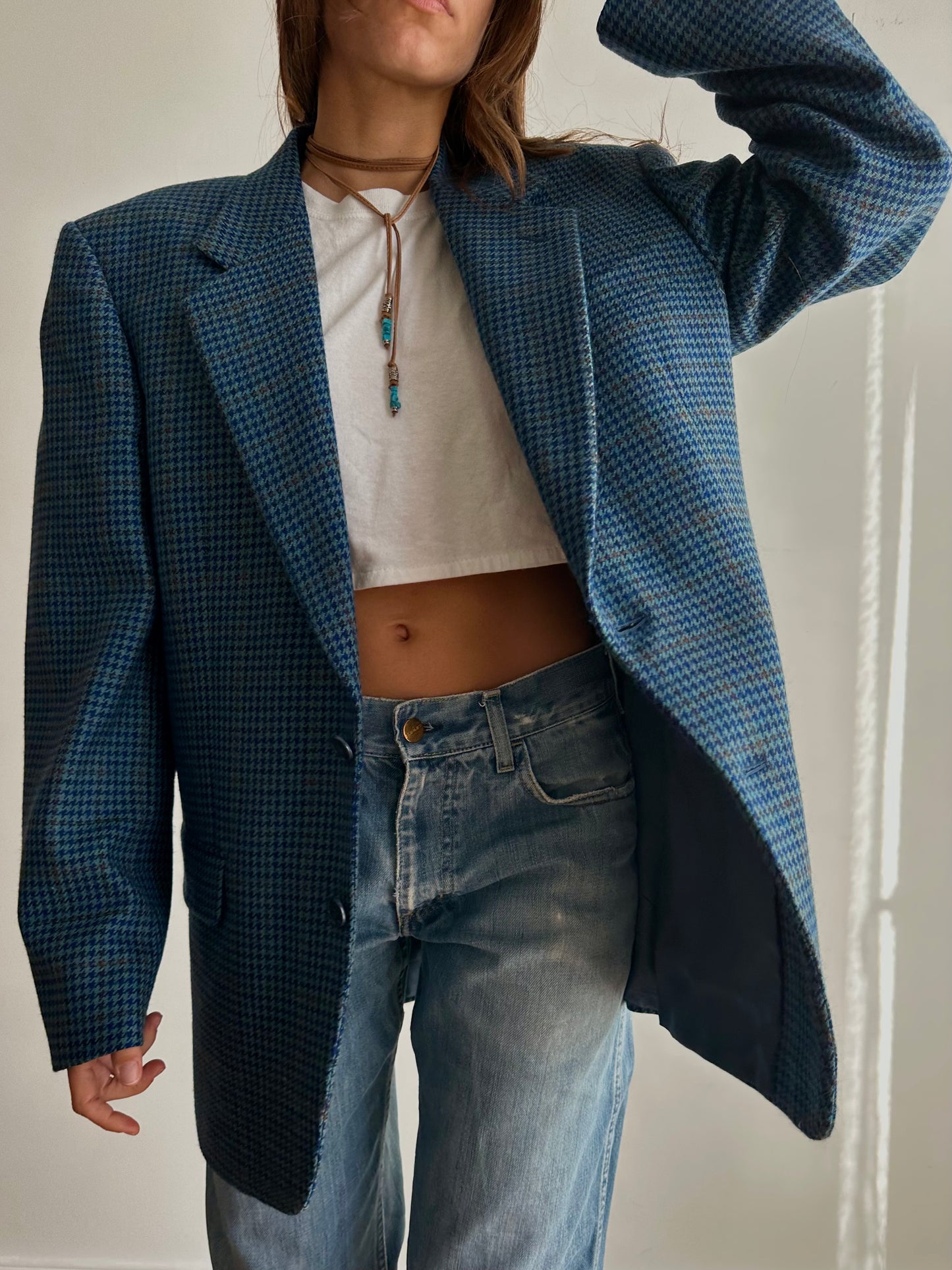 Pied de poule blazer blue tones