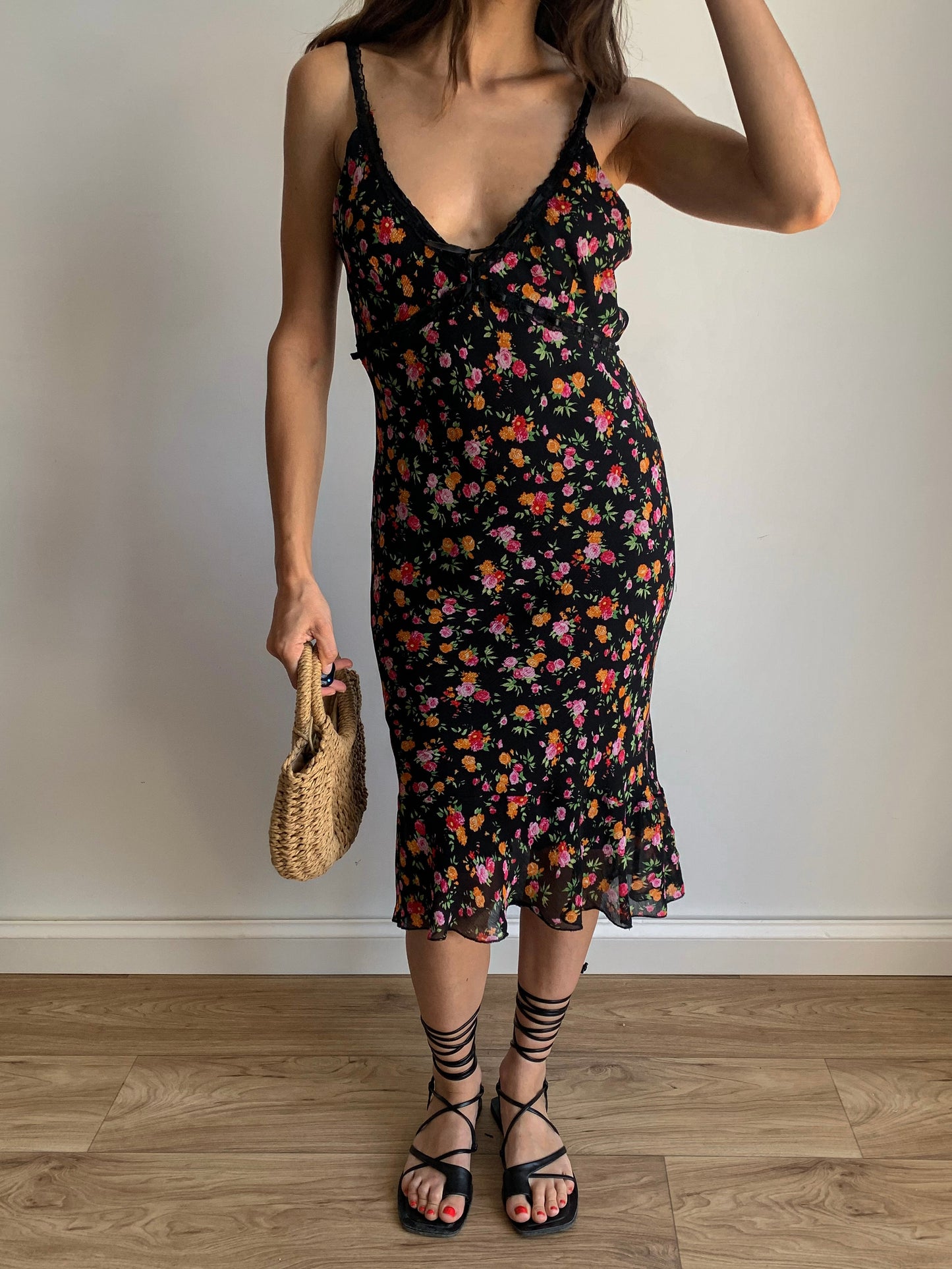 Micro floral print dress