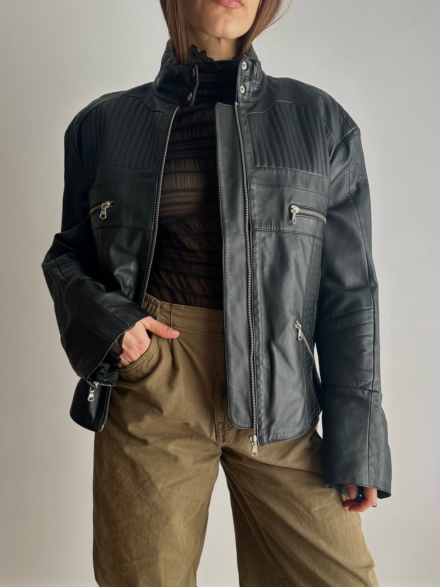 Leather biker
